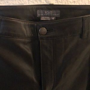 Folio Saks Fifth Avenue Black Leather Pants